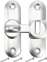 90/180 Degree Zinc Alloy Flip Lock for Barn & Sliding Doors – Heavy Duty Security Latch for Cabinets, Windows & Sheds (Silver)