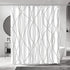 Modern Abstract Wavy Line Shower Curtain Set, Waterproof Fabric with Weighted Bottom & 12 Hooks, Hotel Style Bathroom Decor, Gradient Design for Contemporary Bathrooms (Grey)