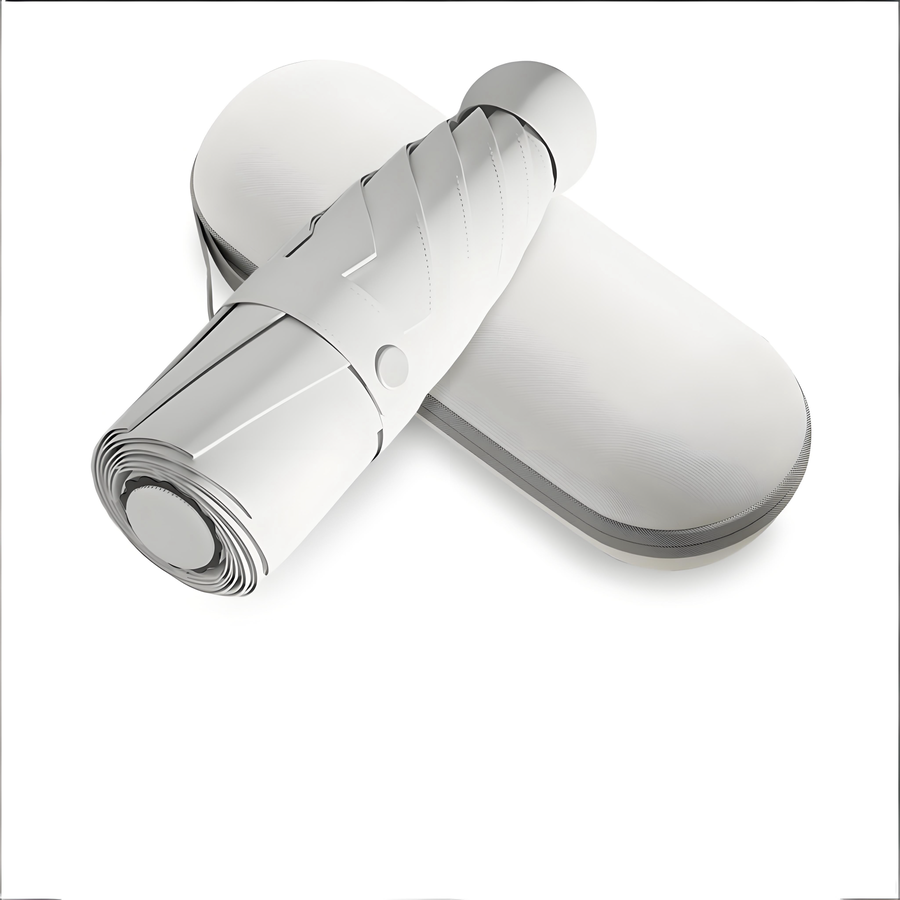 Mini Travel Umbrella – Compact Sun & Rain Protection for Women, Kids | UV-Blocking Pocket Umbrella with Case | Lightweight Foldable Umbrella（grey）