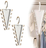 2-Pack V-Shaped 360° Rotating Closet Organizer with 12 Hooks for Hats, Bags & Scarves, Space-Saving Wardrobe Hanger (White)