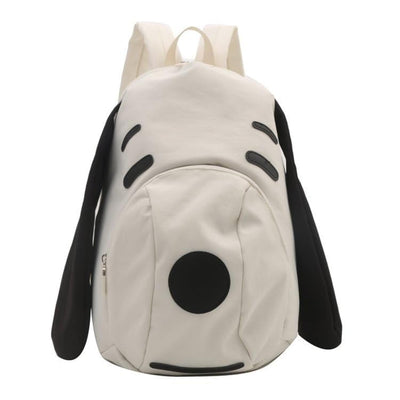 Cute Dog Face Backpack for Kids & Teens – White Cartoon Animal School Bag with Long Ears, Large Capacity Daypack for Girls and Boys (White) 