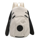 Cute Dog Face Backpack for Kids & Teens – White Cartoon Animal School Bag with Long Ears, Large Capacity Daypack for Girls and Boys (White) 
