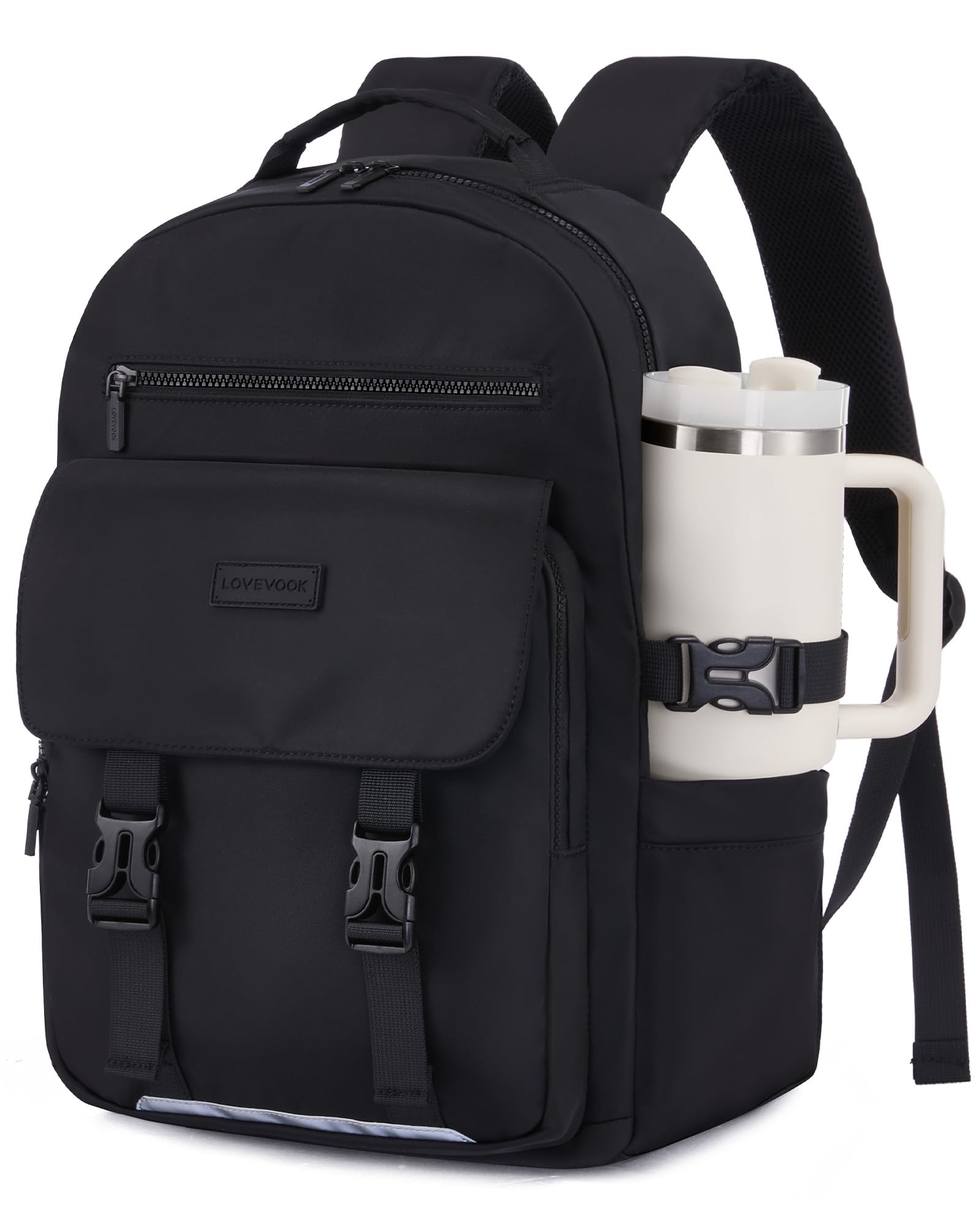 School Backpack for Teens & Students – Large Capacity Laptop Bag with 15.6 Inch Compartment, Waterproof Fabric & Multiple Pockets, Ideal for College, Travel, and Daily Use (Black)