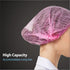 100-Pack Disposable Non-Woven Hair Net Caps – High Capacity, Elastic Band, Lint-Free & Latex-Free for Kitchen, Medical, Spa Use (Pink)