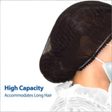 100-Pack Disposable Non-Woven Hair Net Caps – High Capacity, Elastic Band, Lint-Free & Latex-Free for Kitchen, Medical, Spa Use (Black)