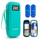 Portable Insulin Cooler Case with Digital Temperature Display – Travel Insulin Storage Bag with 2 TSA Ice Packs, Diabetes Supplies Organizer (Green)