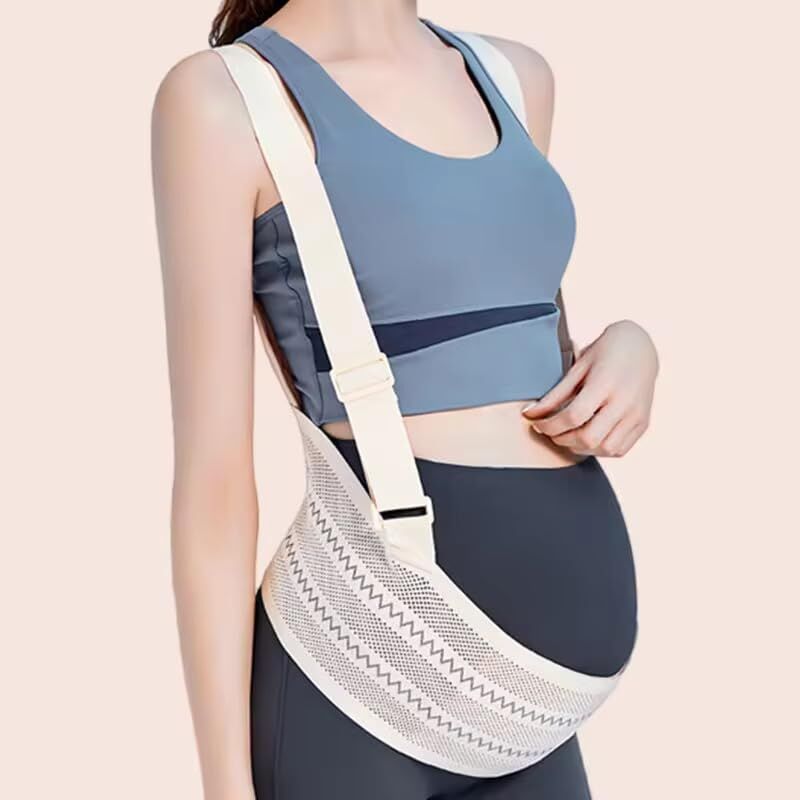 Maternity Belly Support Band for Waist 80-102cm – Adjustable Prenatal Abdominal Brace with Breathable Mesh Fabric and Heart-Shaped Cushion Pad, Lightweight Pregnancy Waist Belt for Daily Comfort (Skin Color,L) 