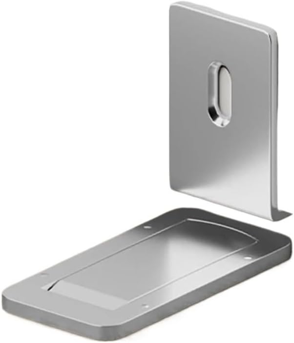 Ultra-Thin Magnetic Door Stopper – Self-Adhesive, Anti-Collision, Windproof, One-Push Locking, Discreet Design for Glass Doors (Steel Gray)