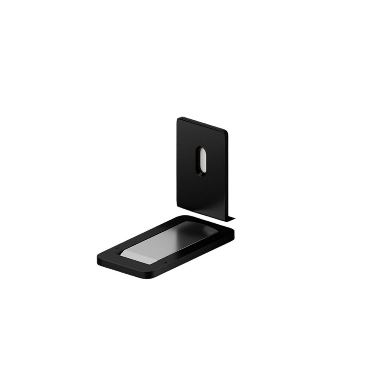 Ultra-Thin Magnetic Door Stopper – Self-Adhesive, Anti-Collision, Windproof, One-Push Locking, Discreet Design for Glass Doors (Black)