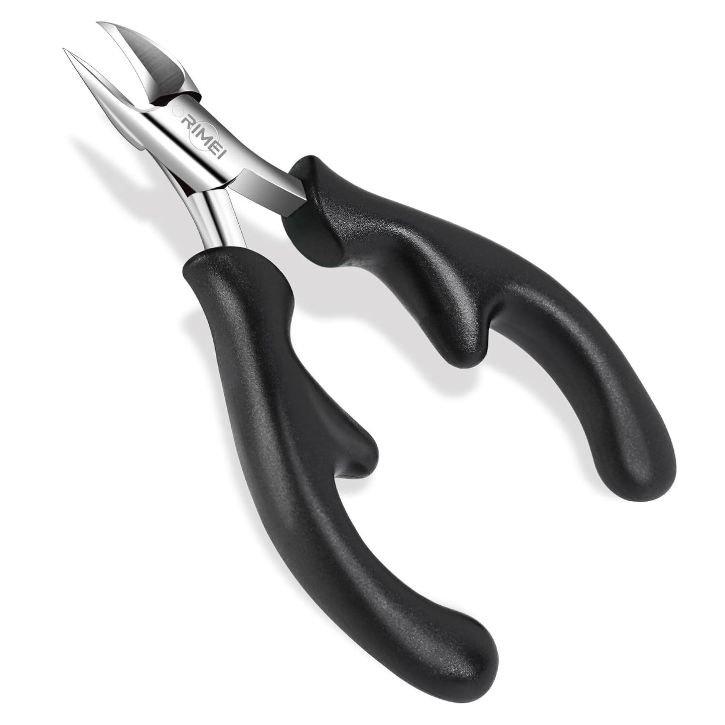 Professional Eagle-Beak Nail Nipper for Thick & Ingrown Toenails – Stainless Steel Cutters with 25° Curved Edge, Anti-Slip ABS Handle, Built-In Spring, Washable Design, Dermatologist-Recommended Foot Care Tool (Black)
