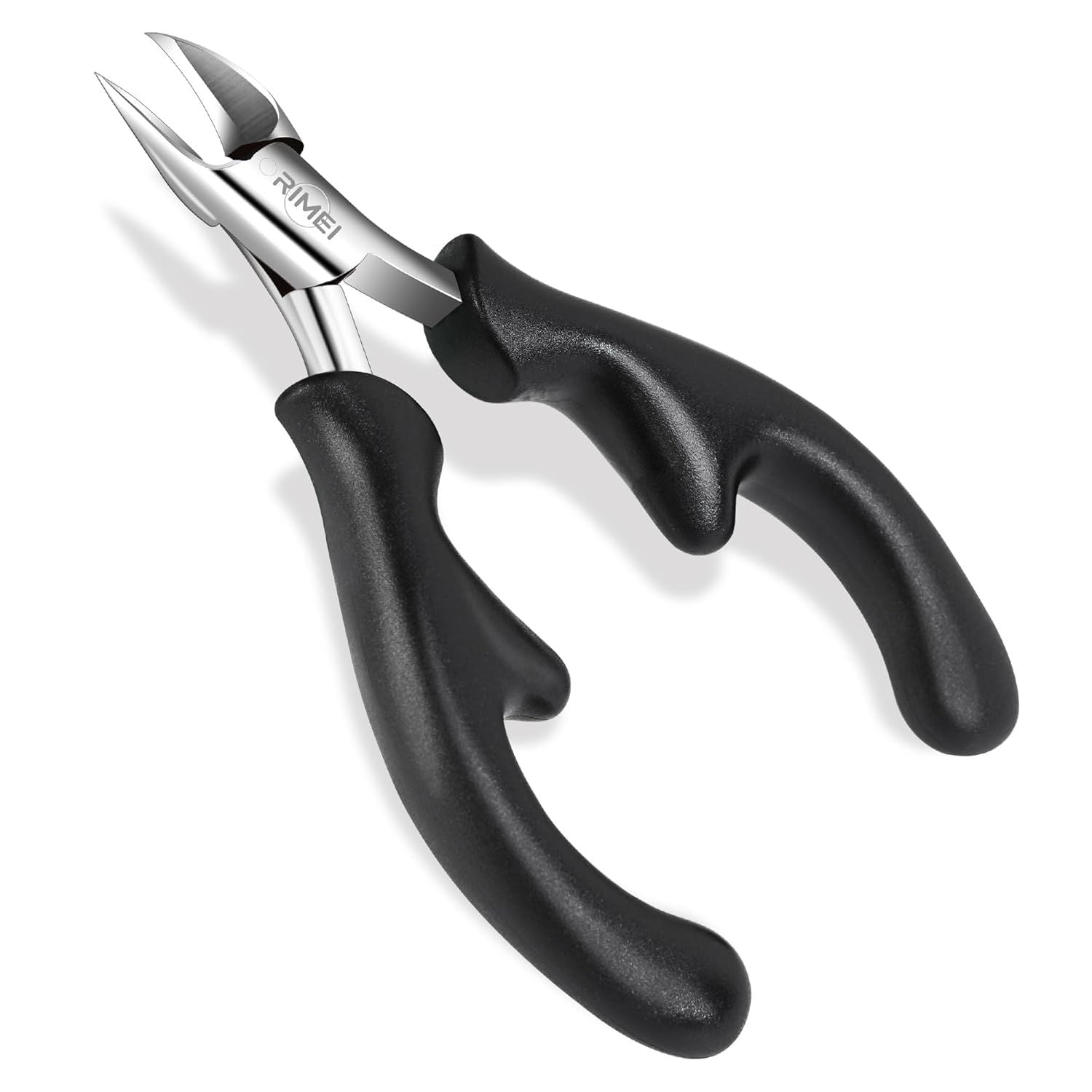 Professional Eagle-Beak Nail Nipper for Thick & Ingrown Toenails – Stainless Steel Cutters with 25° Curved Edge, Anti-Slip ABS Handle, Built-In Spring, Washable Design, Dermatologist-Recommended Foot Care Tool (Black)