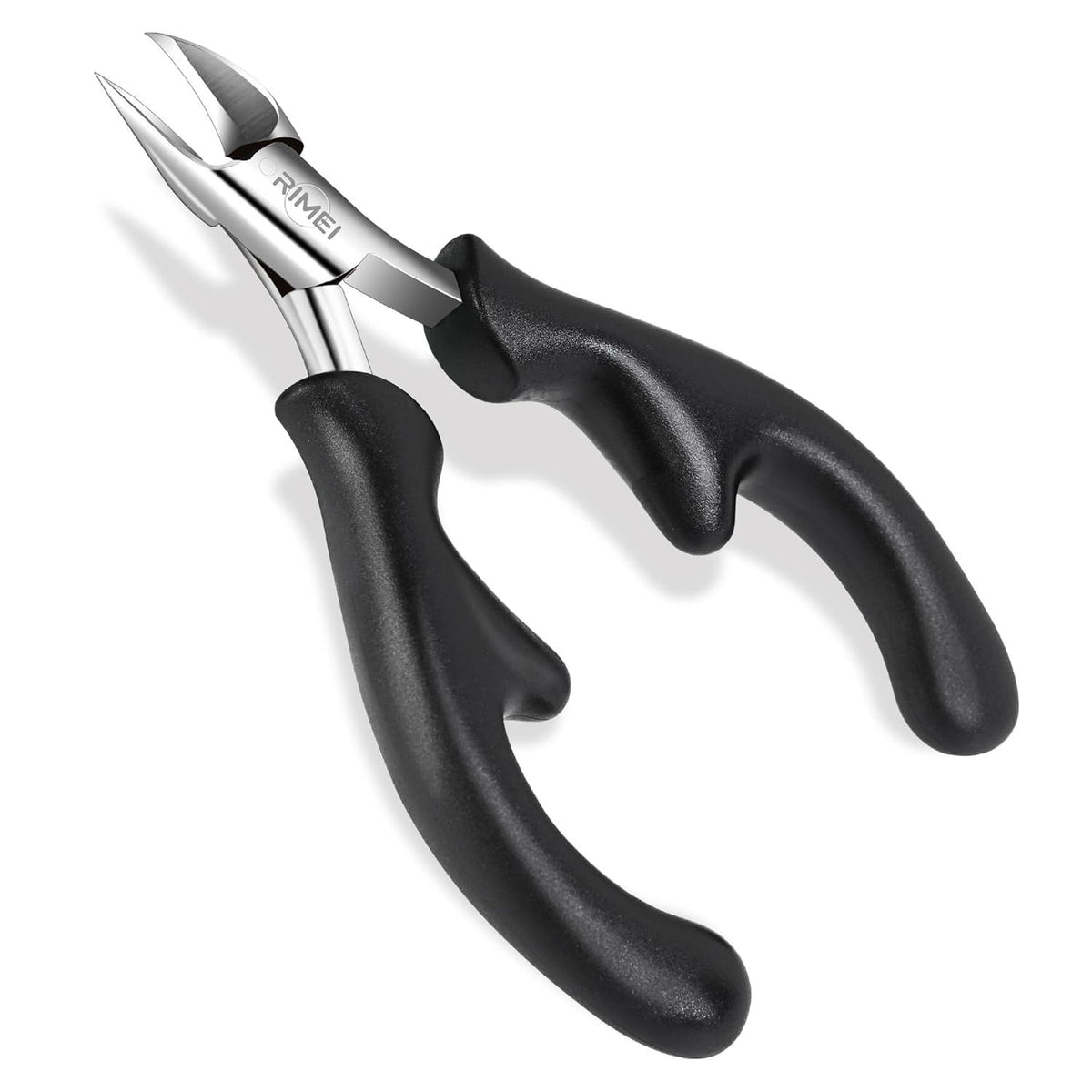 Professional Eagle-Beak Nail Nipper for Thick & Ingrown Toenails – Stainless Steel Cutters with 25° Curved Edge, Anti-Slip ABS Handle, Built-In Spring, Washable Design, Dermatologist-Recommended Foot Care Tool (Black)