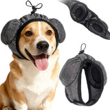 28dB Dog Ear Muffs Noise Protection,soft polyester, neoprene, noise relief for fireworks, thunderstorms, grooming, fits all breeds no flap ear wrap, S (Gray)