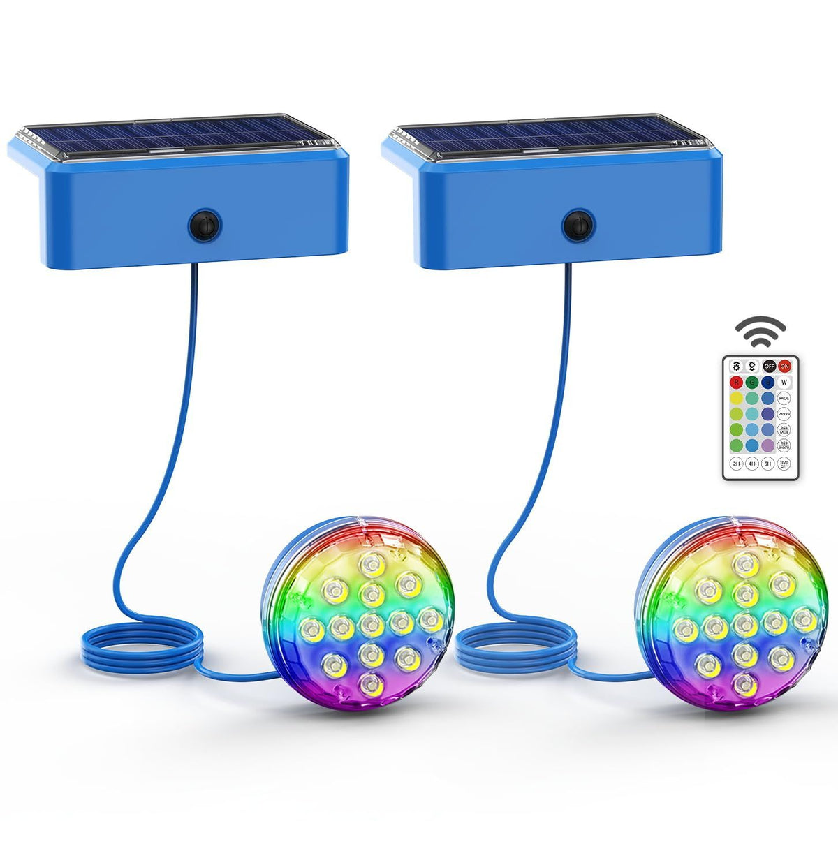 Solar Pool Lights with Remote, Submersible Pool Lights 2 Pack
IP68 Waterproof 16 Colors Underwater Solar Powered LED Pool Lights for Above Ground Inground Pool, Pond(blue)