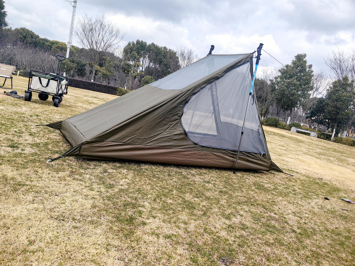 Lightweight Solo Camping Tent for Backpacking, Hiking, Fishing and Outdoor Adventures (Green)
