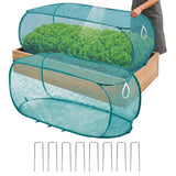 2 Pack 39*16*18inch Green Garden Covers for Raised Beds,Pop Up Mesh Plant Cover, 40% Sunblock Shade Cloth Bird Pest Barrier, Vegetables, Fruits, Flowers, Crops(Teal)