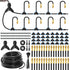 200Ft 1/4" Drip Irrigation System,Garden Irrigation Kit with 32pcs Adjustable Copper Nozzles,Automatic Atomizing Watering System for Outdoor Plants,Raised Bed,Yard,Potted Plant,Lawn