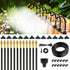 50Ft 1/4" Drip Irrigation System,Garden Irrigation Kit with 12pcs 360° Adjustable Copper Nozzles,Automatic Watering System for Outdoor,Raised Bed,Potted Plant,Greenhouse Accessories for Yard
