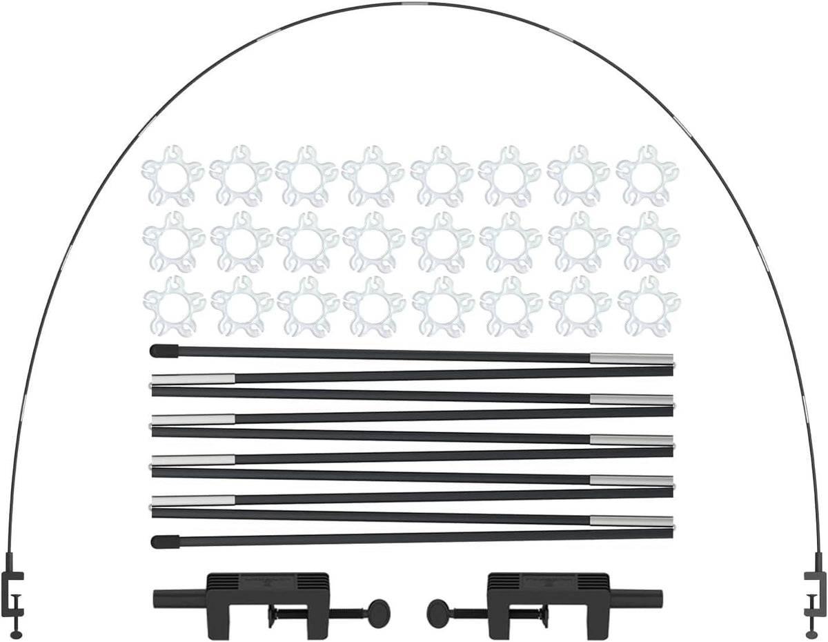 Tabletop Balloon Arch Kit with Adjustable Fiber Rods & Plastic Ring Clips for Birthday Wedding Graduation Party Decorations (Black)