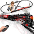 Model Train Set, Remote Control Train Toys with 3Way Smoke Locomotive, 5 Train Cars, Luxury Track Kit, Authentic Train Sounds & Lights, Rechargeable Battery, Top Present for Train Lovers (Black)