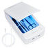 Multi-Function UV Sterilizer Box with Blue LED Light – 99.9% Germ Elimination, Dual Sterilize & Aromatherapy Modes, USB-C + Dual USB-A Ports, 3–5 Min Quick Sanitizing, for Nail Tools, Makeup Brushes, Jewelry, Phones, Keys (White)
