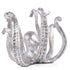 Multi-Functional Octopus Sculpture – Decorative Resin Cup Holder & Jewelry Organizer, Unique Home Accent for Living Room, Office, or Desk (Silver)