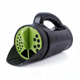 Handheld Garden Seed & Salt Spreader – 80oz Capacity, Adjustable Outlet, Ergonomic Handle for Fertilizer, Grass Seeds, Ice Melt Use (Green)