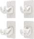 4-Pack No-Drill Self-Adhesive Curtain Rod Brackets for Smooth Walls, Universal Fit for Bathroom & Bedroom (White)