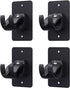 4-Pack No-Drill Self-Adhesive Curtain Rod Brackets for Smooth Walls, Universal Fit for Bathroom & Bedroom (Black)