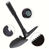Multifunctional Camping Shovel with Compass for Gardening and Outdoor Adventures-Black