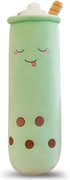 Bubble Tea Plush Pillow Soft Plush Toy Skin-Friendly Pillow Multiple Sizes Cute - Green - Size 16in