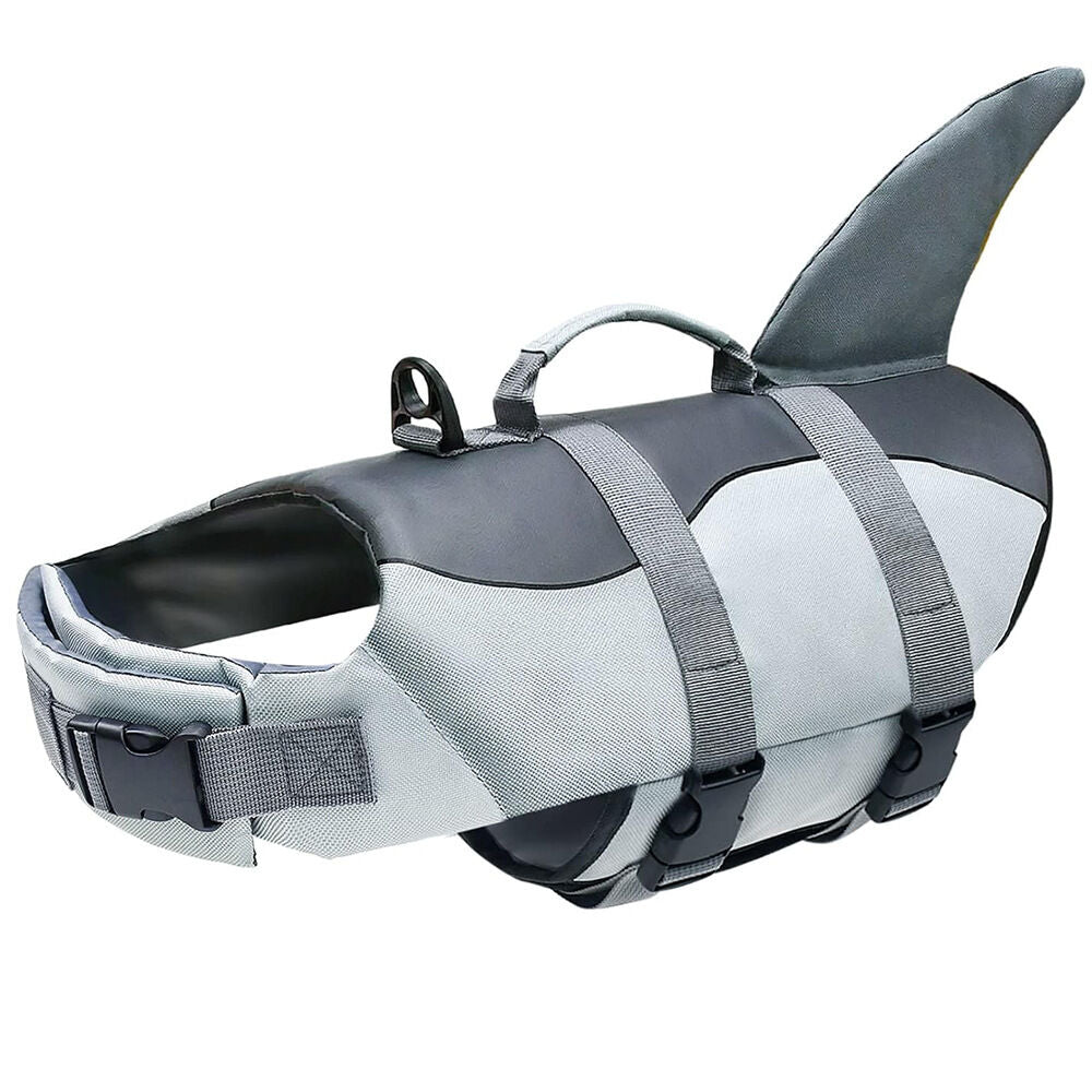Pet products Dog Life Jacket, Cute Shark Dog Life Vest for Swimming Boating with Superior Buoyancy and Rescue Handle, Adjustable Puppy Floating Swim Vest for Small Medium Large Dogs(XS)