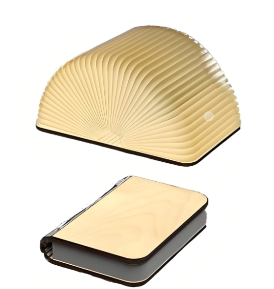 Christmas giftsRechargeable LED Book Night Light: Creative Folding Wooden Lamp with Magnetic Design for Bedrooms & Gifting(Maple Leaf White,M)