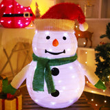 2-Pack Lighted Christmas Snowman Decoration Lantern, 45 LED Collapsible Pop-Up Ornament with 8 Light Modes & Timer, Indoor Outdoor Holiday Décor
