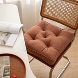 43×43×6cm Linen Cotton Thick Seat Cushion: Plush, Solid-Colour, for Office & Home Chairs, Aussie Comfort Essential（Amber Brown）