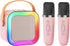 Pink Mini Karaoke Machine with 2 Wireless Microphones: Portable Bluetooth Speaker for Kids & Adults, Ideal Gift for All Occasions