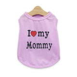 Pet products 4-Piece Pet Vest Set for Summer - Includes 4 Versatile Vests with I ❤️ my Mommy Message, Lightweight Breathable Fabric Perfect for Dogs and Cats in Warm Weather（M）