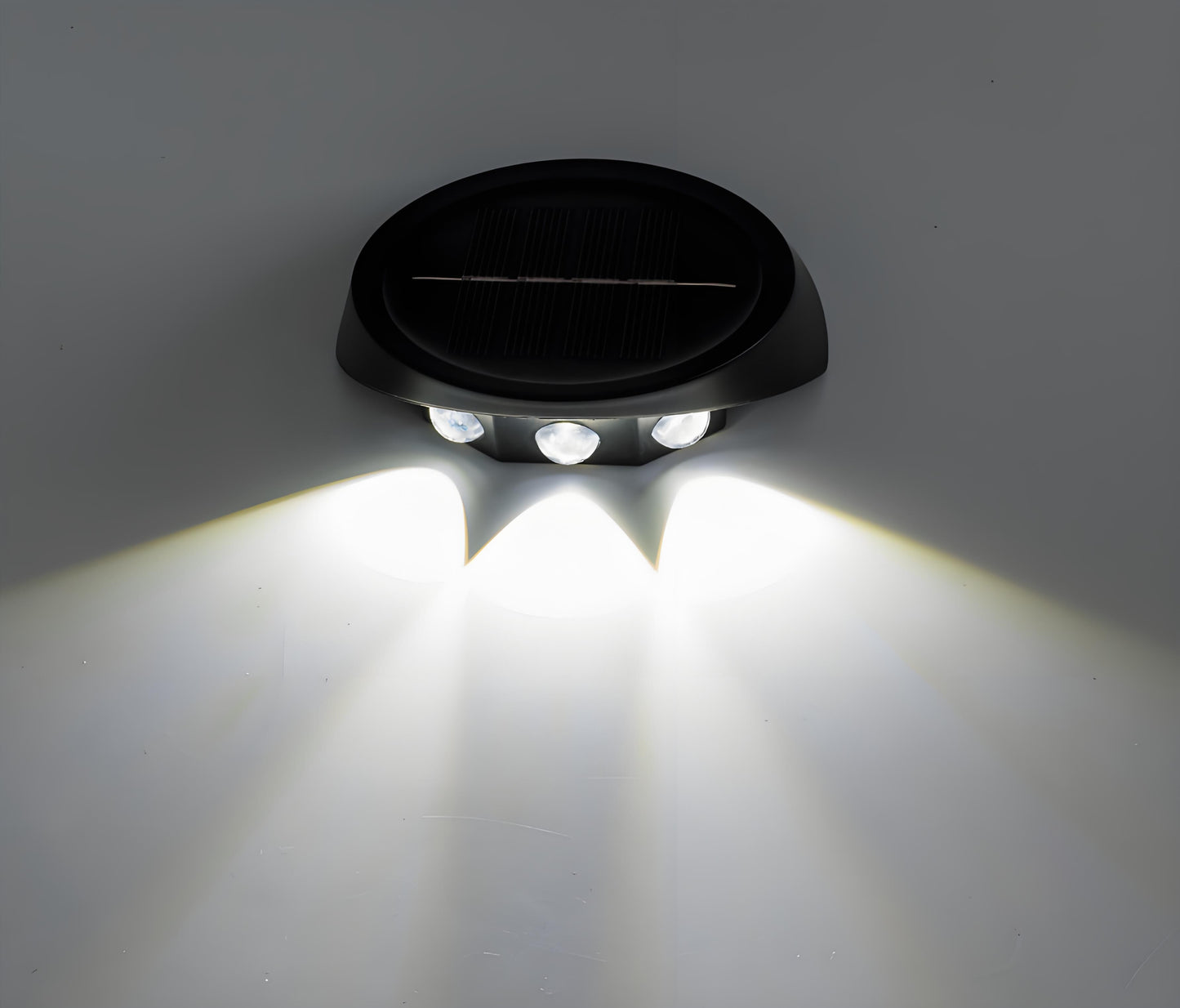 Solar Outdoor Wall Lights (4-Pack): IP44 Waterproof LED Sconces for Garden, Patio & Pathway Lighting（white light）