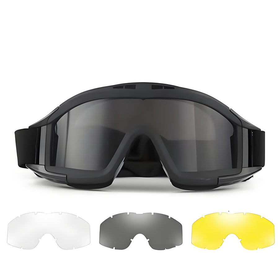 Christmas gifts for husband or boyfriend
 Tactical Safety Goggles with 3 Interchangeable Lenses, Wind & Dust Protection for Outdoor & Tactical Use(black)