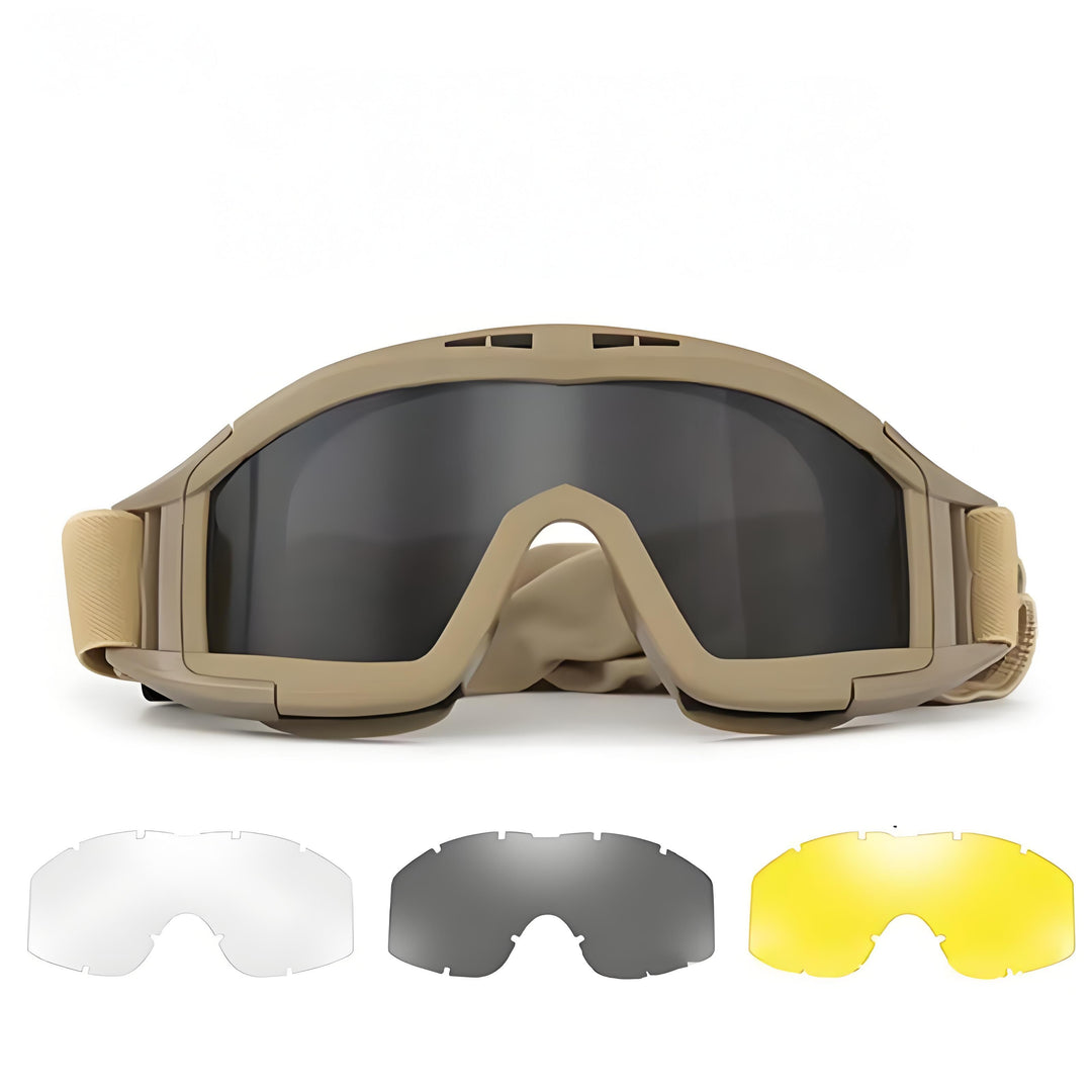 Christmas gifts for husband or boyfriend
 Tactical Safety Goggles with 3 Interchangeable Lenses, Wind & Dust Protection for Outdoor & Tactical Use(khaki)