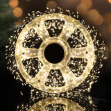300 LED Warm White Fairy String Lights, 9m Black Wire, Battery-Operated, IP44 Waterproof, Timer Function for Christmas Bedroom Wreath Decor (Batteries Not Included)