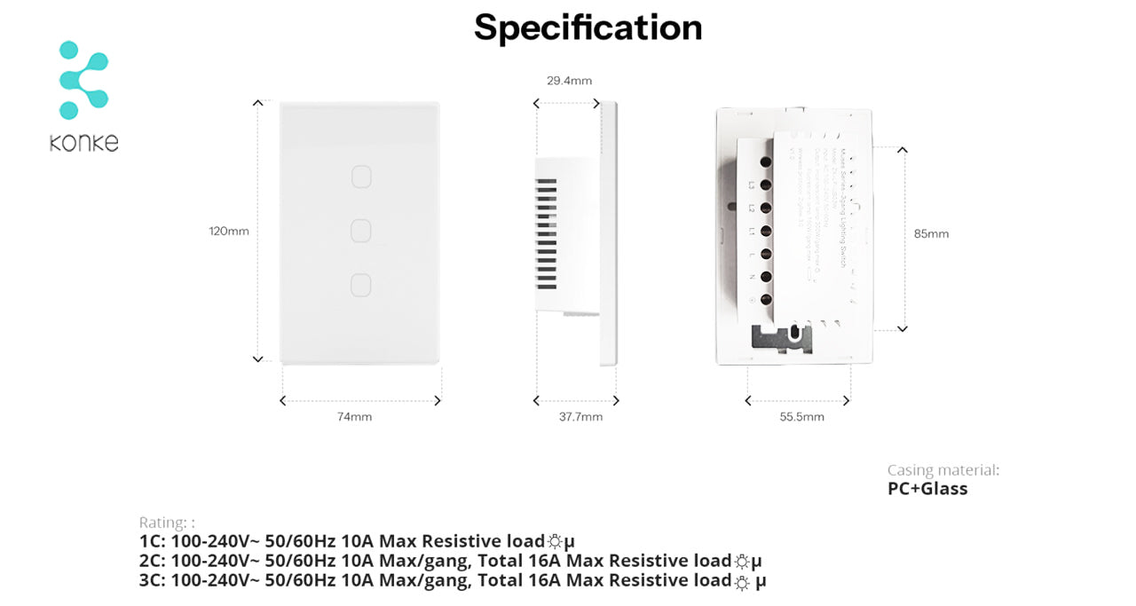 Smart Touch Light Switch 1Ch