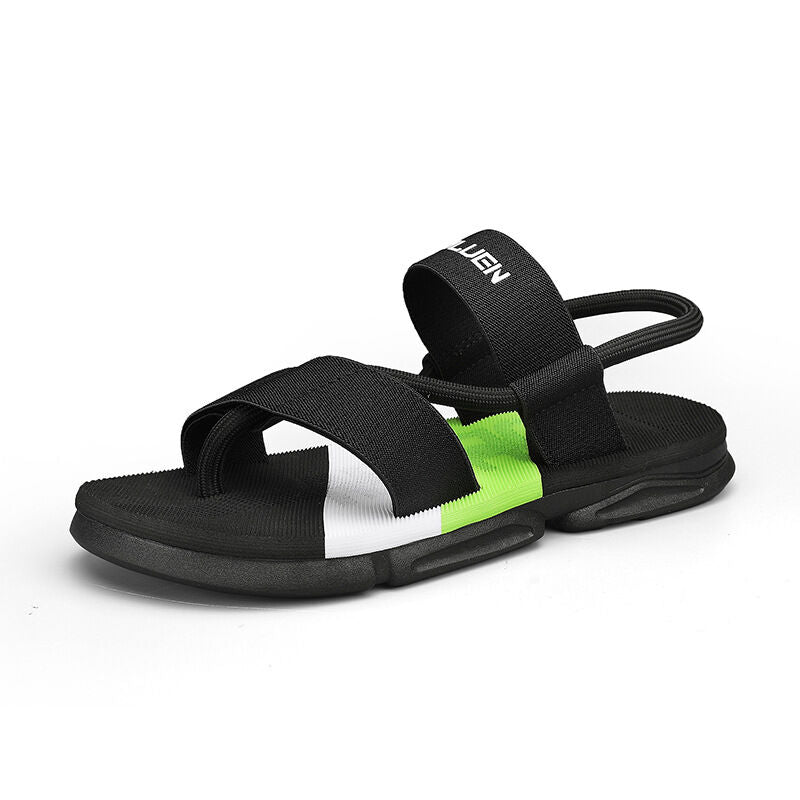 Men's 3-Color Convertible Sandals & Slippers, Outdoor Non-Slip EVA Thick-Sole Beach Shoes for Dual Wear(black-38)
