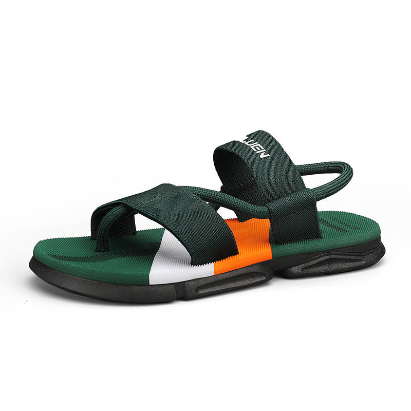 Men's 3-Color Convertible Sandals & Slippers, Outdoor Non-Slip EVA Thick-Sole Beach Shoes for Dual Wear(green-45)