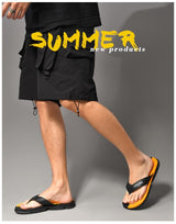 Men's Flip Flops with EVA-PVC Dual Sole,Orange for Comfort & Slip-Resistance(40)