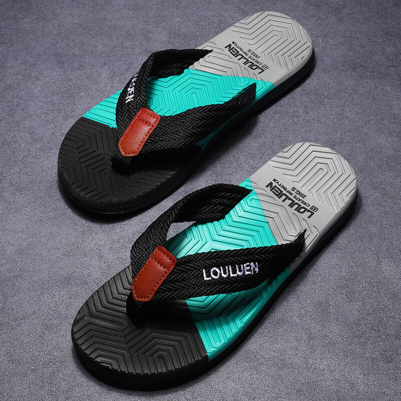 Men's Flip Flops with EVA-PVC Dual Sole, Black for Comfort & Style for Summer Beach & Daily Wear(40)