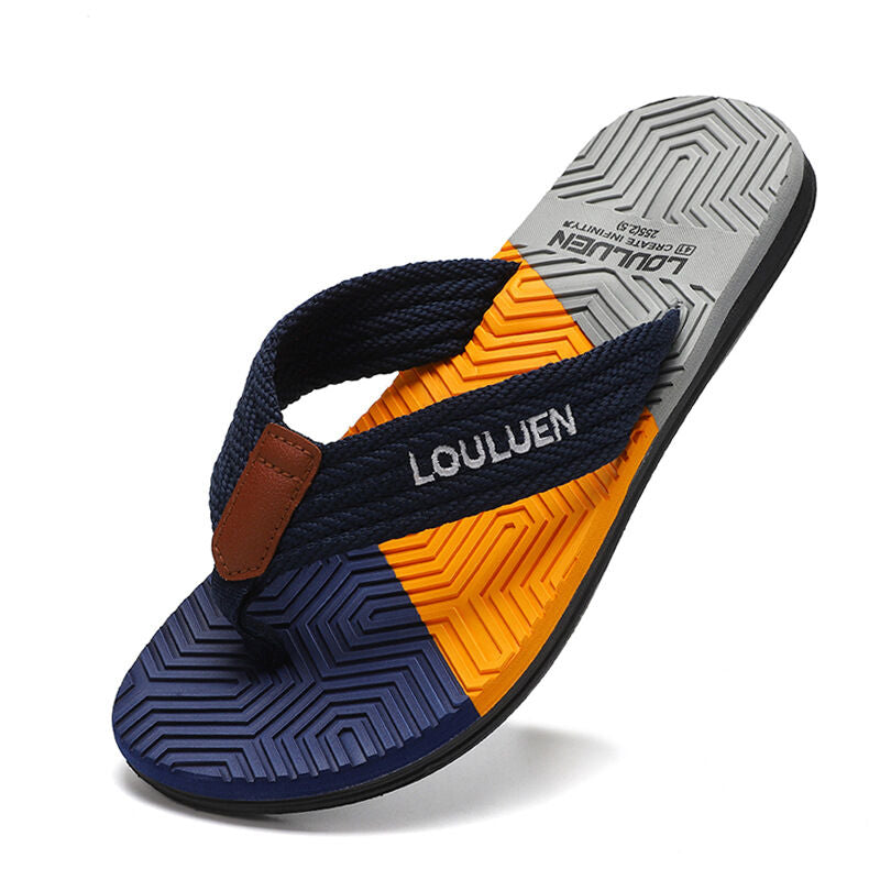 Men's Flip Flops with EVA-PVC Dual Sole, Blue for Comfort & Style for Summer Beach & Daily Wear(40)