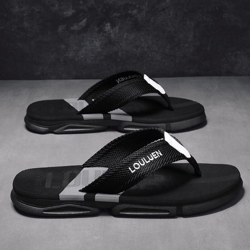 Men's Flip Flops: 4 Colors, EVA-PVC Blend, Comfort & Style for Summer Beach & Daily Wear(Black-gray-41)