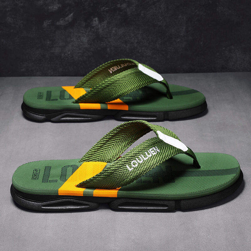 Men's Flip Flops: 4 Colors, EVA-PVC Blend, Comfort & Style for Summer Beach & Daily Wear(Green-44)