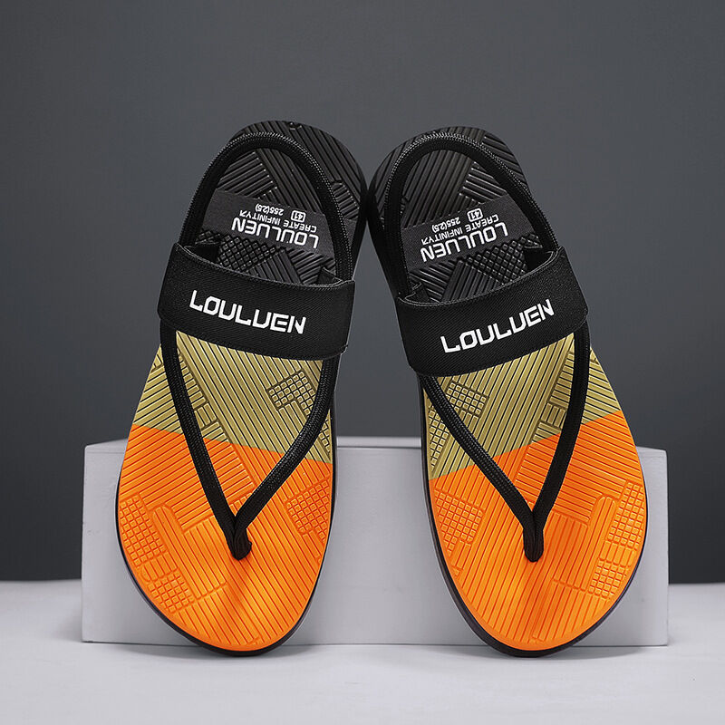 Men's Outdoor Non-Slip Sandals, 4-Color EVA Lightweight Thick-Sole Beach Slippers for Casual & Sports(black)